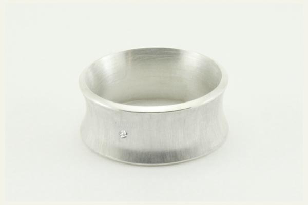 Silber Ring - gewölbt, breit