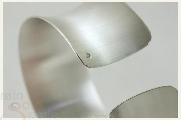 Silber Armspange - 30 mm breit gewölbt