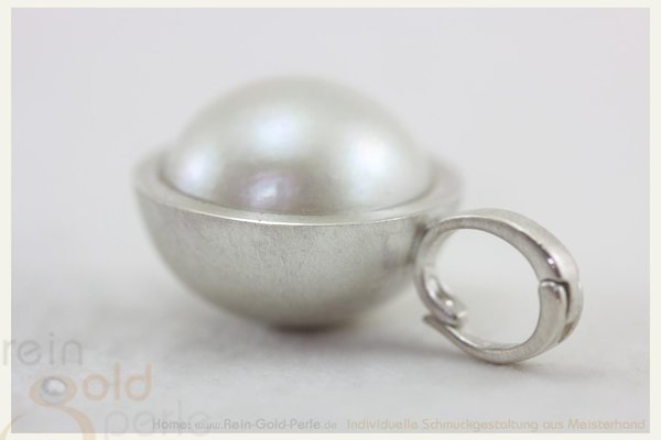 Silber Clip-Anhänger - Mabe Perle - Kugelfassung
