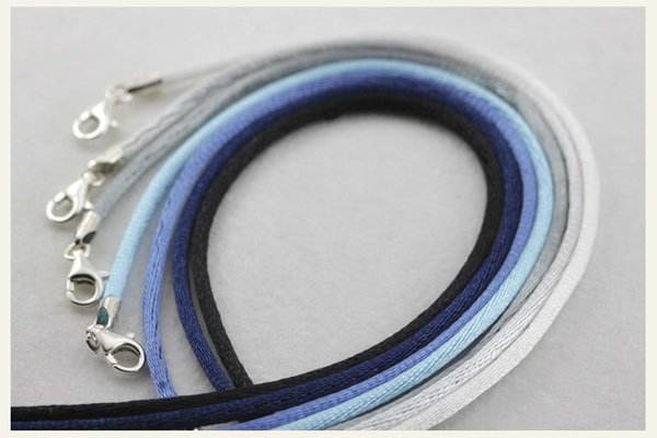 Anhänger, blauer Quarz & Kette - Silber - Orbit