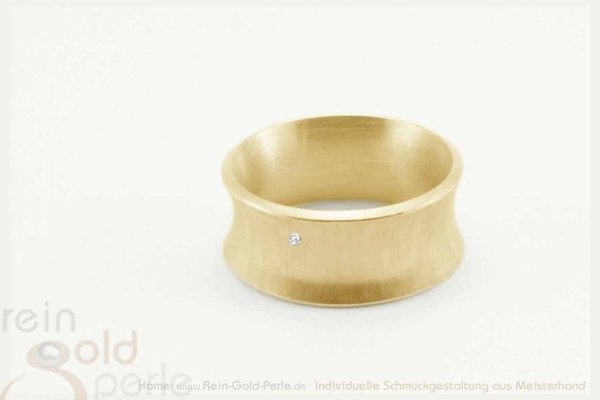 Gelb Gold 585 Ring - gewölbt, breit