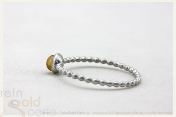 Kügelchen Ring, zart - Globe fine - Silber mit Citrin
