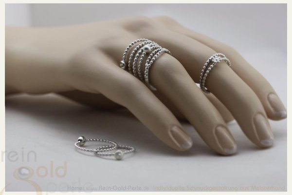 Kügelchen Ring, zart - Globe fine - Silber