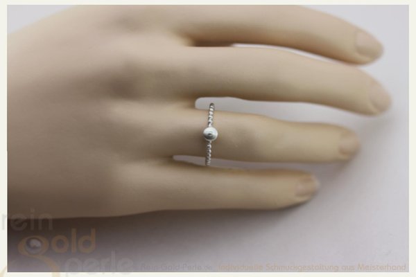 Kügelchen Ring, zart - Globe fine - Silber mit Linse