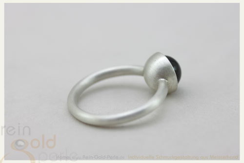 Ring - Globe maxi - Silber mit Onyx
