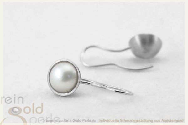 Ohrhänger - Globe midi - Silber mit weißen Perlen