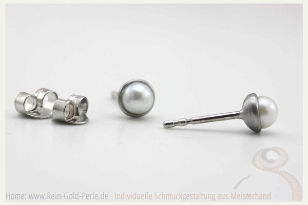 Ohrstecker - Globe fine - Silber mit Perle