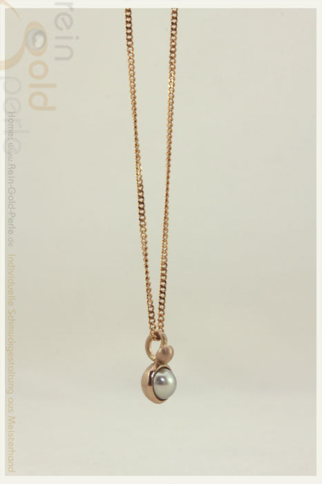 Kette - Globe twisted - 585 Rotgold, Perle