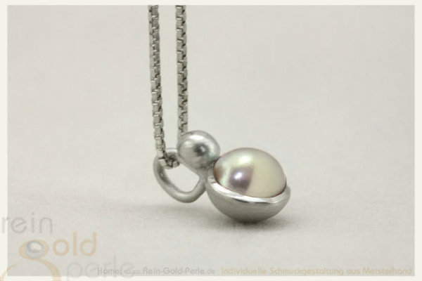 Kette - Globe twisted - Silber mit Perle