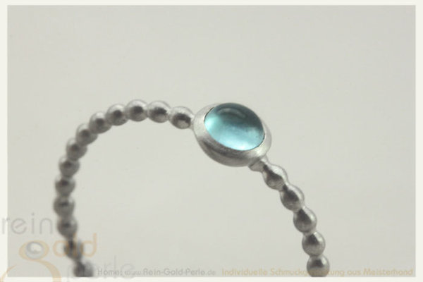 Set Ringe - Globe fine - Silber, Turmalin, Blautopas, Perle