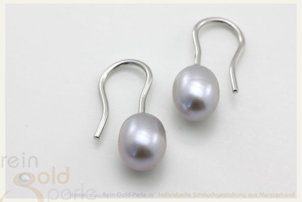 Tropfen Ohrhänger Perle - Silber