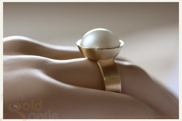 Gold Ring, gerade - Mabe Perle - Globe 333