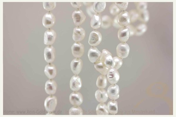 Perlenkette barock - 150 lang geknotet