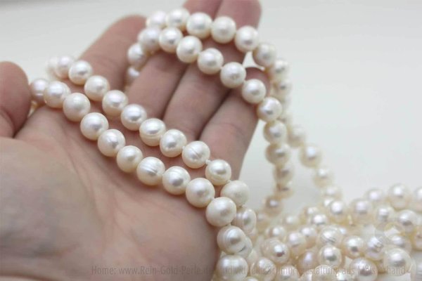 Perlenkette - 120 lang 8,5mm, geknotet
