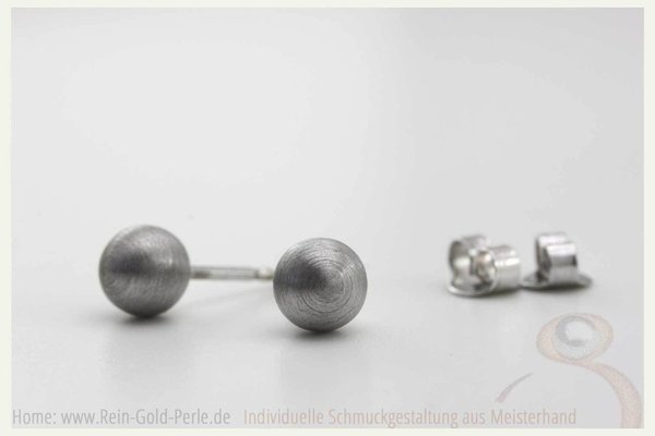 Kugel Ohrstecker matt aus Silber 8mm