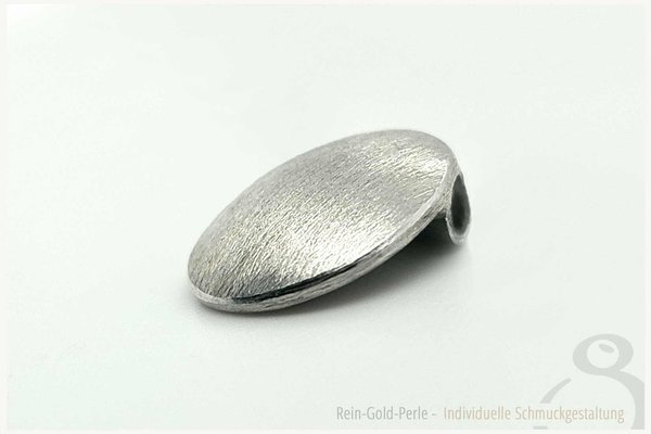 Silber Kette - Linse rund, gebürstet 15 mm